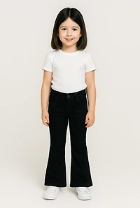 Little Girls Hypersretch Casual Flare Leg Pants