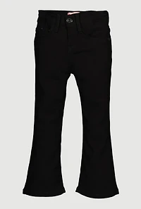 Little Girls Hypersretch Casual Flare Leg Pants, Black, Size 6