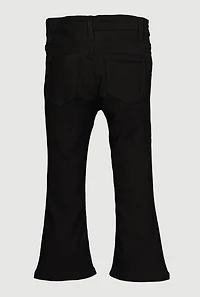 Little Girls Hypersretch Casual Flare Leg Pants, Black, Size 6