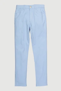 Girls Solid Skinny Twill Pants, Blue, Size 14-16