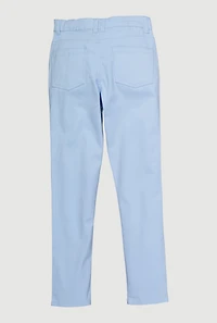 Girls Solid Skinny Twill Pants, Blue, Size 14-16