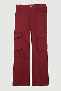 Girls Twill Stretch Cargo Pants, 14-16