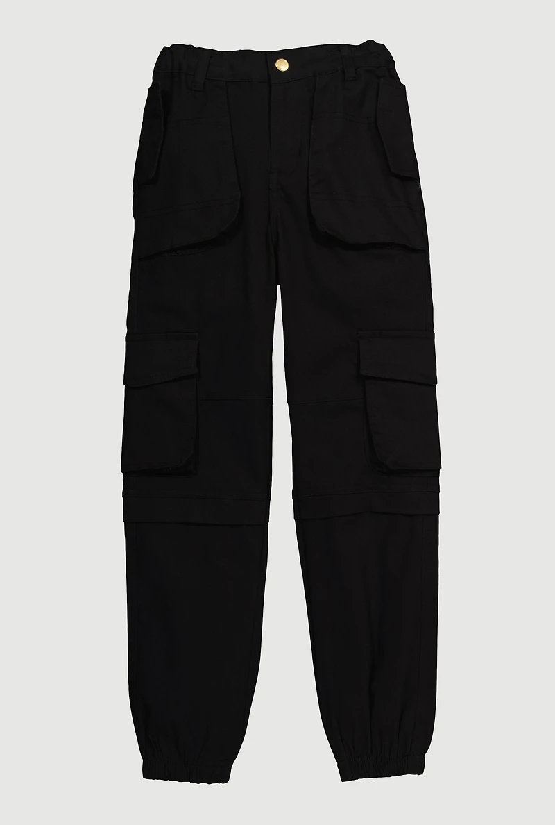 Girls Twill Utility Joggers