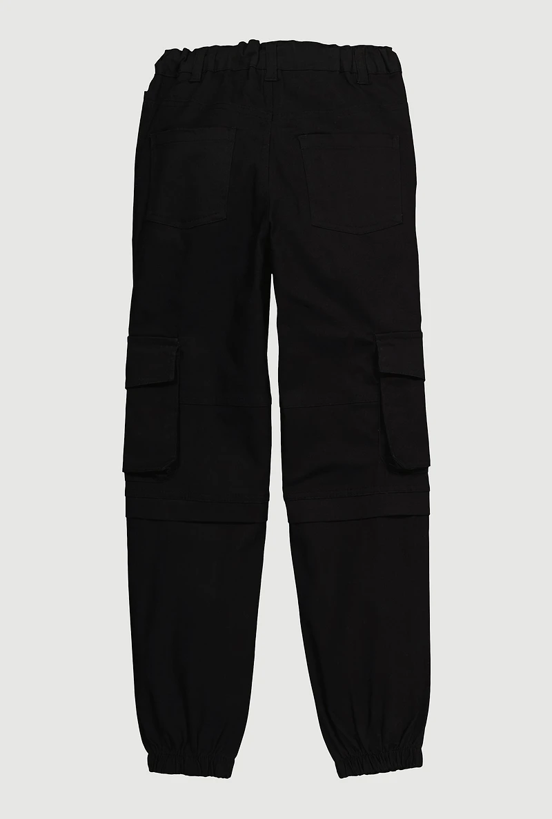 Girls Twill Utility Joggers
