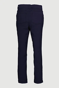 Girls Solid Hyperstretch Straight Leg Pants,