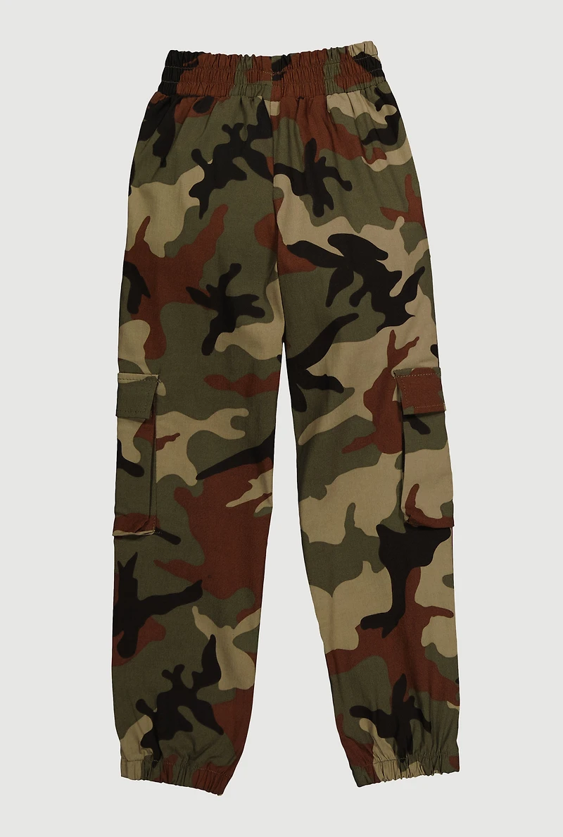Girls Hyper Stretch Cargo Joggers, Multi, Size 14