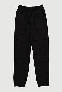 Girls Stretchy Cargo Pocket Joggers,