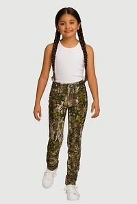 Girls Hyperstretch Skinny Leg Stacked Pants, Green,