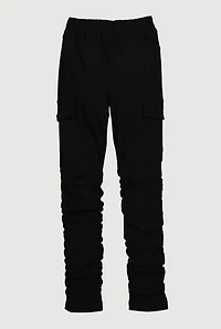 Girls Stretchy Ruched Cargo Pockets Joggers,