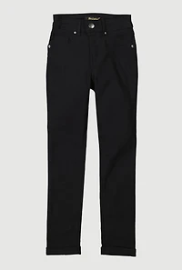 Girls Solid Hyperstrech Straight Leg Pants, Black,