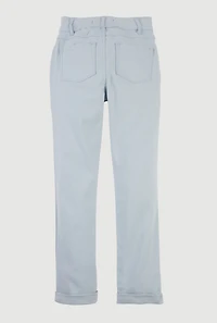 Girls Solid Hyperstrech Straight Leg Pants, Blue, Size 16