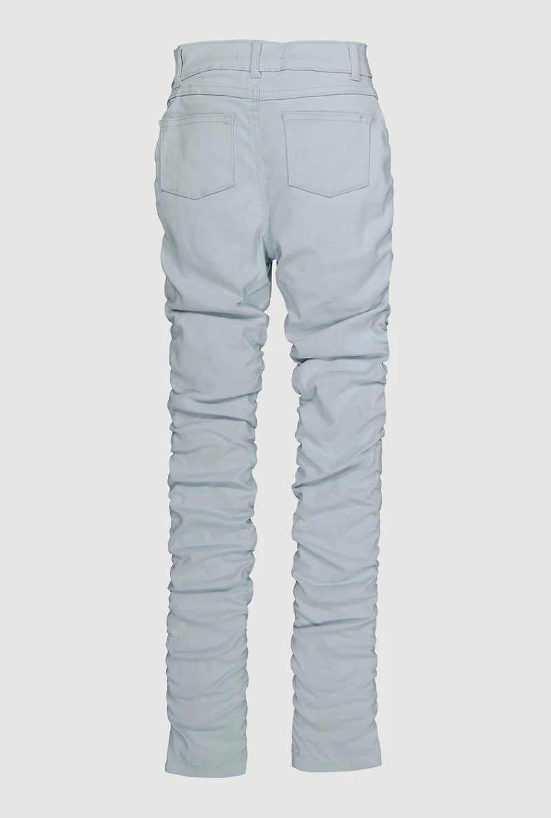 Girls Ruched Slim Leg Stretchy Pants,