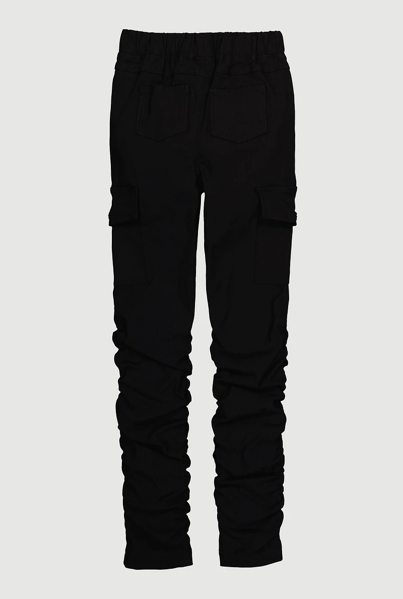 Girls Side Ruched Cargo Pants
