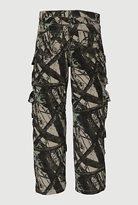 Girls Twill Hunter Camo Utility Pants, Green,