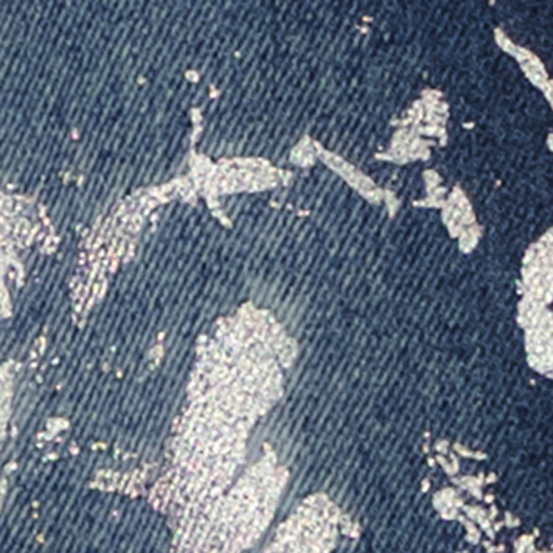 Girls Foil Screen Paint Splatter Denim Skirt