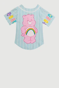 Little Girls Care Bears Graphic Baseball Jersey, Blue, Size 6-6X