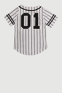 Girls Striped Bratz Graphic Baseball Jersey, White, Size 14-16