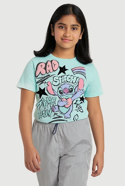 Girls Stitch True Luv Graphic Tee, Blue, Size 10-12