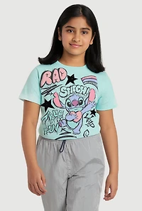 Girls Stitch True Luv Graphic Tee, Blue, Size 10-12