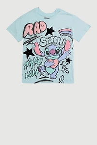 Girls Stitch True Luv Graphic Tee, Blue, Size 10-12