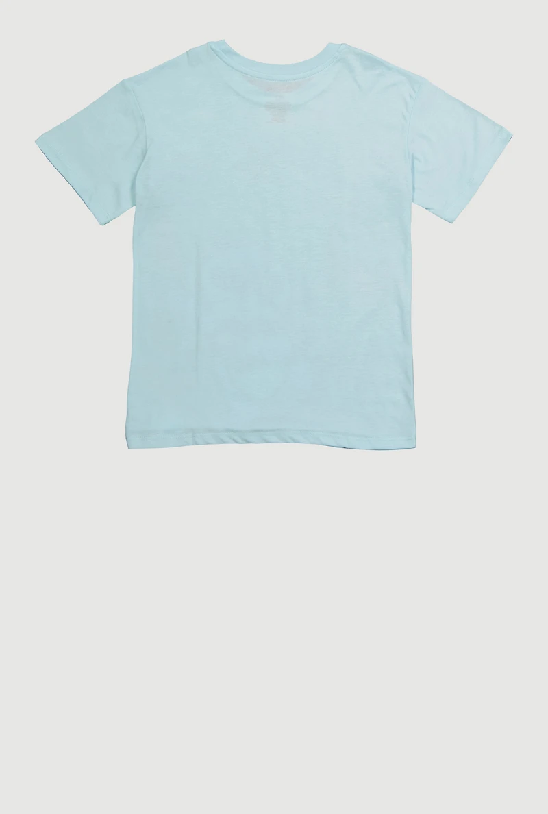 Girls Stitch True Luv Graphic Tee, Blue, Size 10-12