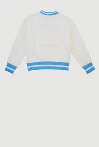 Girls Ohana Chenille Graphic Crew Neck Sweatshirt