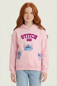 Girls Stitch 626 Graphic Kangaroo Pocket Hoodie