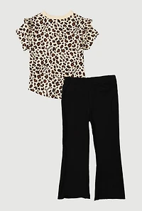 Little Girls Barbie Animal Graphic Print Tee and Leggings, Multi, Size 4