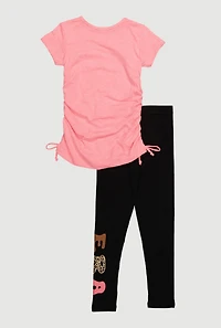 Little Girls In My Big Sister Era Graphic Tee and Leggings, Pink, Size 6X