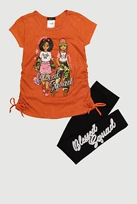 Little Girls Blessed Squad Graphic Tee and Leggings