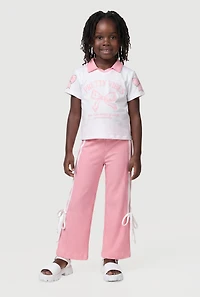 Little Girls Pretty Vibes Graphic Tee and Pants Set