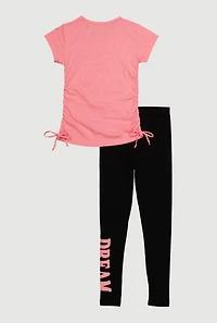 Girls My Future Sequin Graphic Tee and Leggings, Pink, Size 7-8