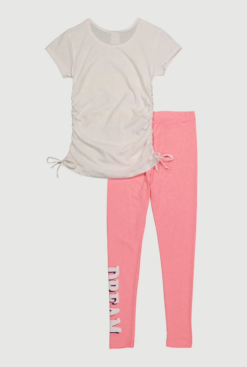 Girls My Future Sequin Graphic Tee and Leggings, Pink, Size 10-12
