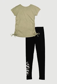 Girls Life Would Be Boring Sequin Graphic Tee and Leggings