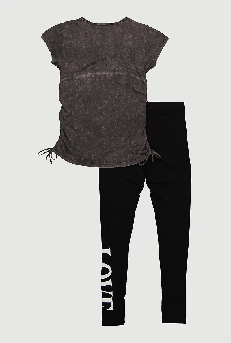 Girls Love Yourself Graphic Tee and Leggings,