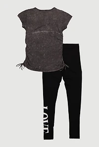 Girls Love Yourself Graphic Tee and Leggings,
