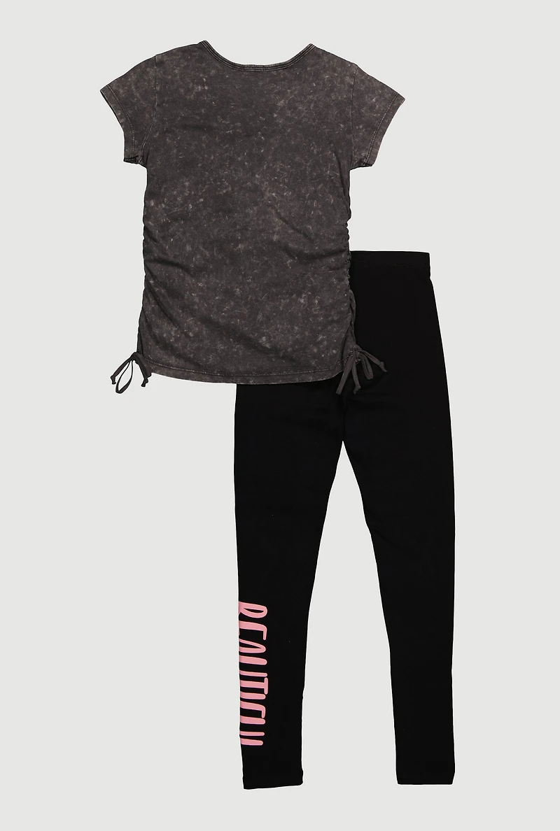 Girls God Says I Am Graphic Print Tee, Grey, Size 14-16