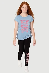 Little Girls God Says I Am Graphic Print Tee, Multi, Size 14-16