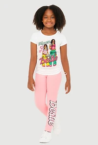 Girls My Mom is My Bestie Graphic Tee and Leggings Set, Pink, Size 10-12