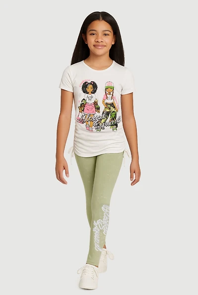 Girls Blessed Squad Graphic Tee and Leggings Set,