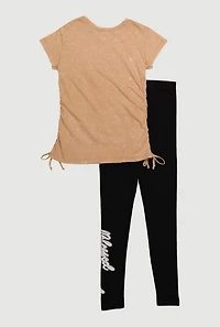 Girls Blessed Squad Graphic Tee and Leggings Set, 14-16