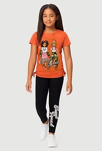Girls Blessed Squad Graphic Tee and Leggings Set