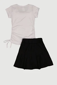 Little Girls It Is Well With My Soul Graphic Tee and Pleated Skirt