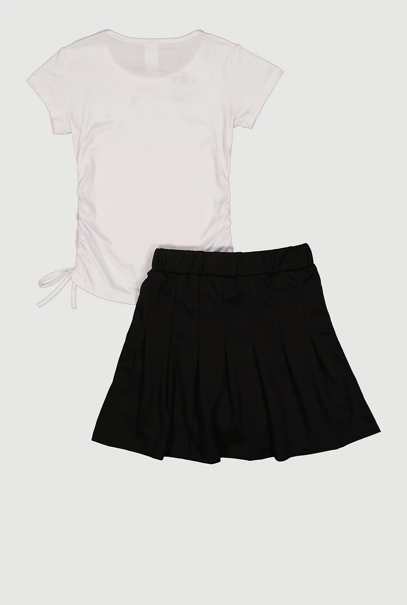 Girls It Is Well With My Soul Graphic Tee and Pleated Skirt