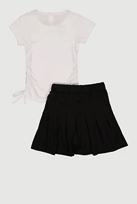 Girls It Is Well With My Soul Graphic Tee and Pleated Skirt