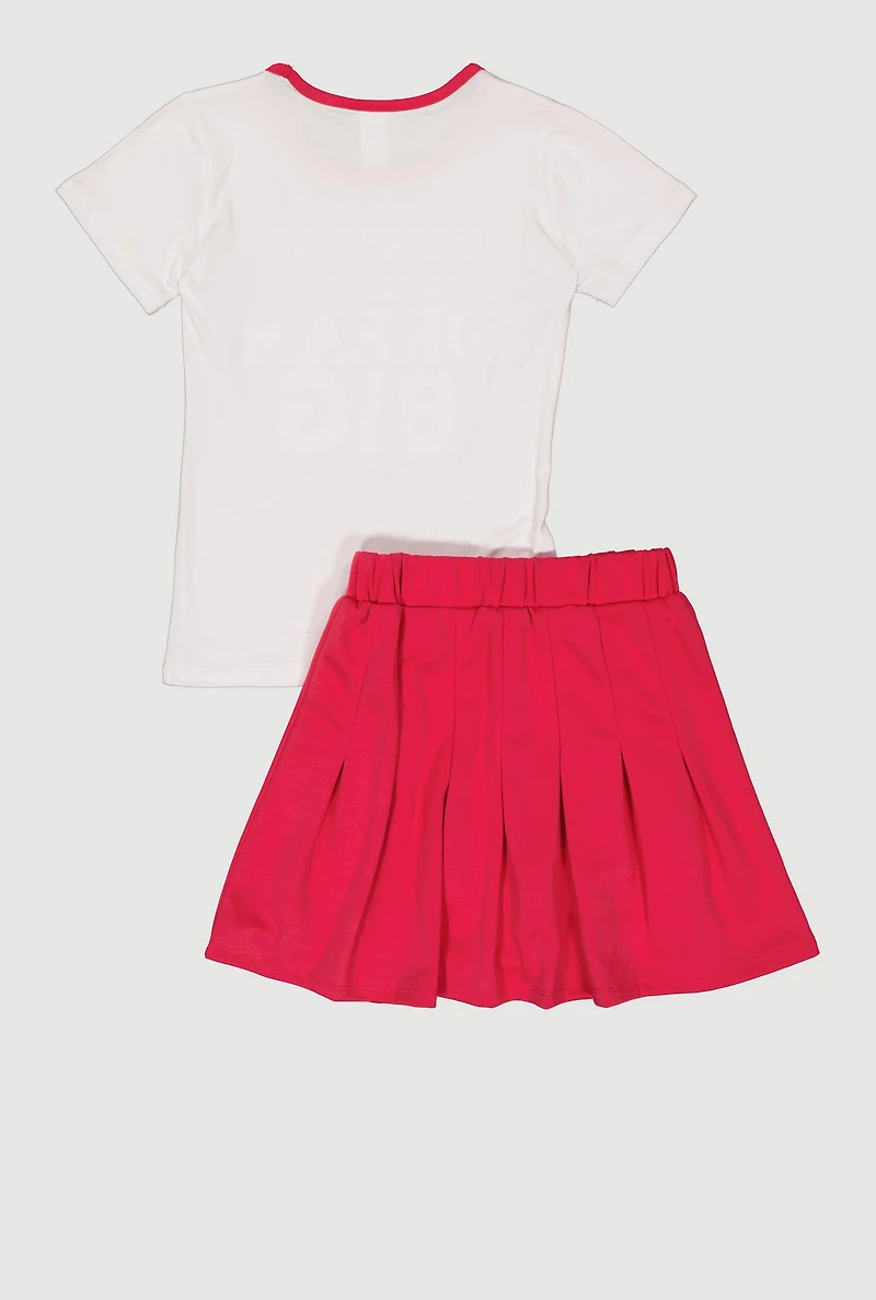 Girls Dont Be Afraid To Dream Big Tee and Skirt with Hat