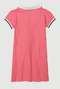 Girls Future Influencer Graphic Polo Dress, Pink, Size 10-12