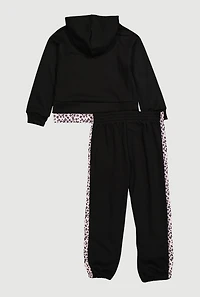 Girls Brooklyn 1992 Graphic Sweatshirt and Sweatpants, Black, Size 10-12