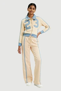 Girls 23 Graphic Collared Zip Front Sweatshirt and Sweatpants