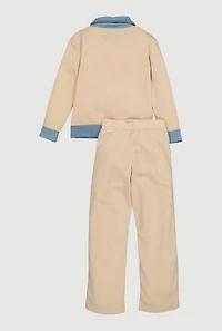 Girls 23 Graphic Collared Zip Front Sweatshirt and Sweatpants